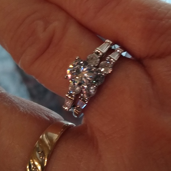 Forever One Jewelry | Nwt White Saphire Wedding Rings Set | Poshmark